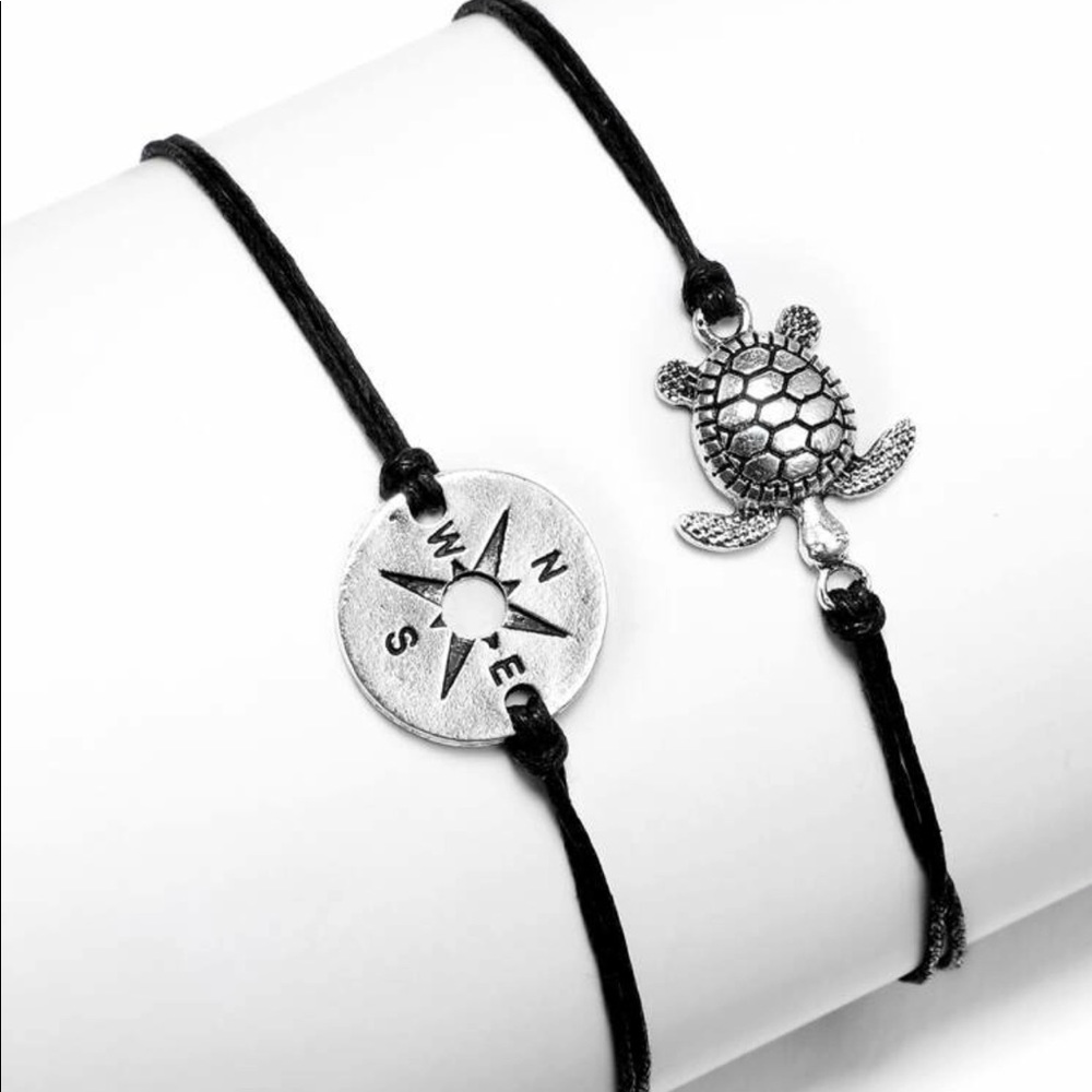 Tortoise Decor Anklet Set 2pcs - Picture 4 of 5